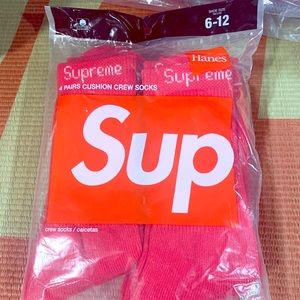 Supreme red socks